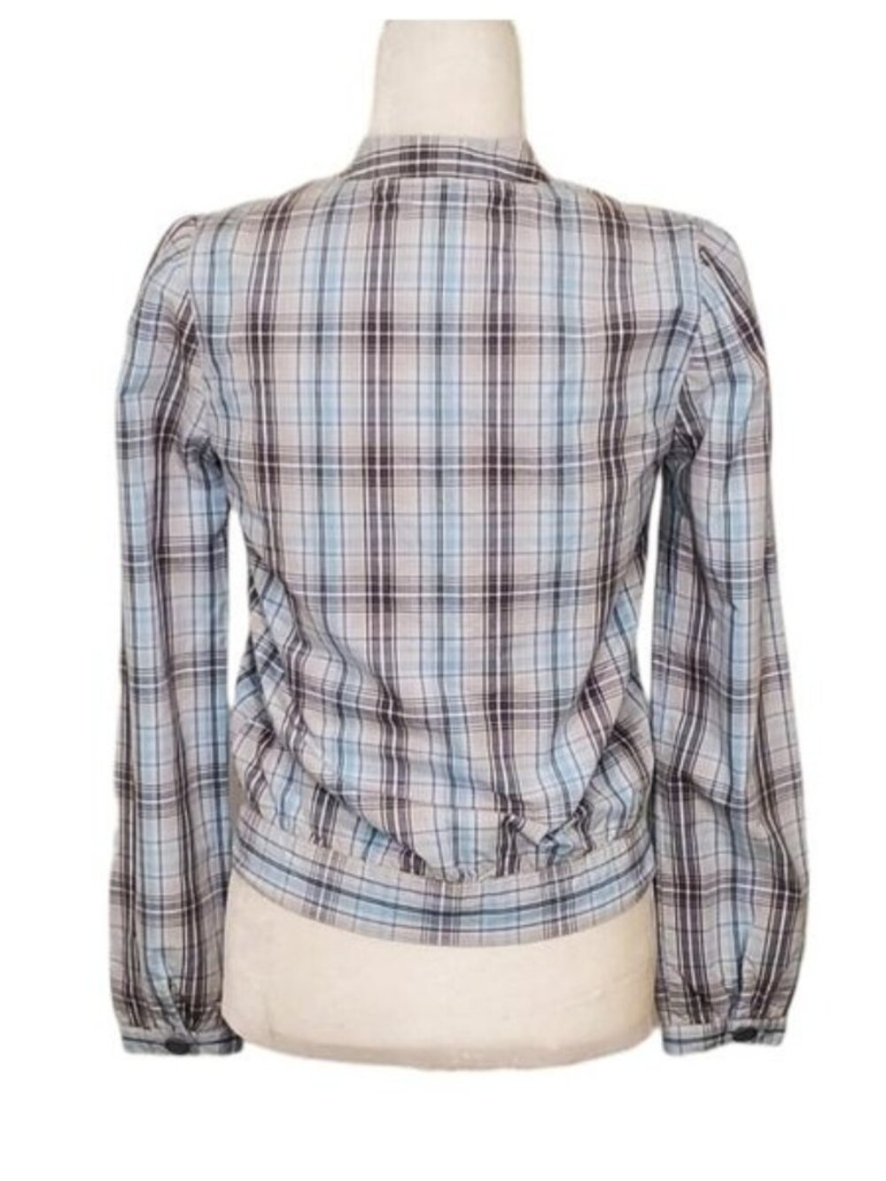 Split Women's Blue Plaid Print Jacket Size XSmall - Picture 3 of 12